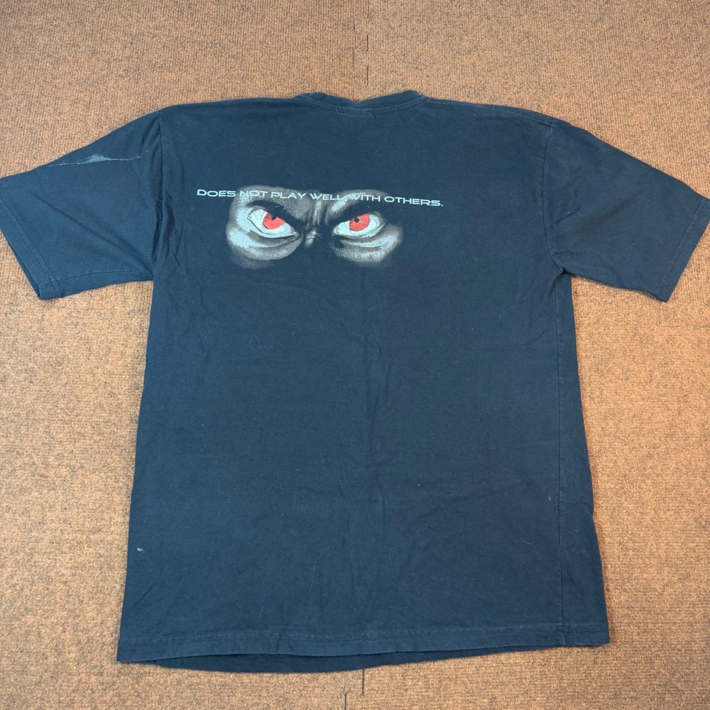 No Fear Does Not Play Well With Others Graphic T-Shirt Mens XXL Black Distressed